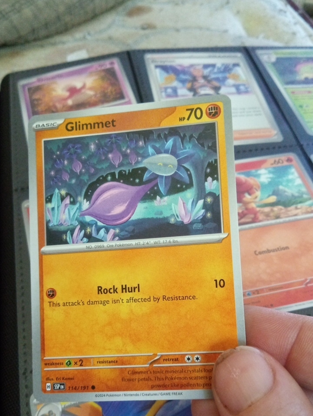 Pokemon Glimmet Trading Card - Yellow Orange Frame